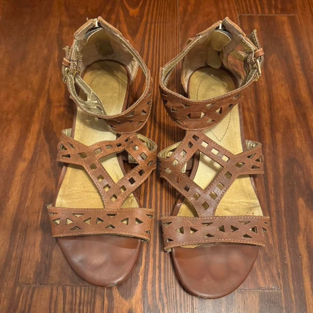 Guess Zip Up Patterned Gladiator Sandals